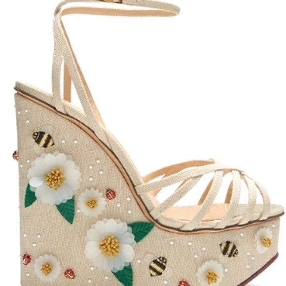 Charlotte Olympia Shoes - Charlotte Olympia Floral Meredith Wedges Size 40
